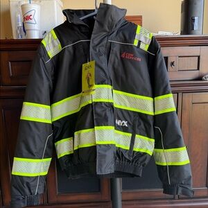 Onyx Kids Raincoat - Black and Neon Yellow